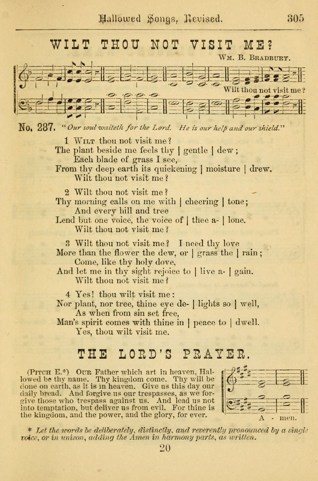 Hallowed Songs: for prayer and social meetings, containing hymns and tunes, carefully selected from all sources, both old and new, and are of the most spiritual..(Newly Revised) page 305