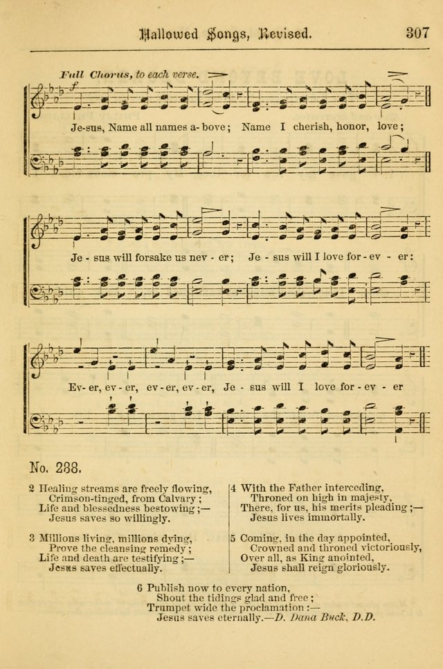 Hallowed Songs: for prayer and social meetings, containing hymns and tunes, carefully selected from all sources, both old and new, and are of the most spiritual..(Newly Revised) page 307