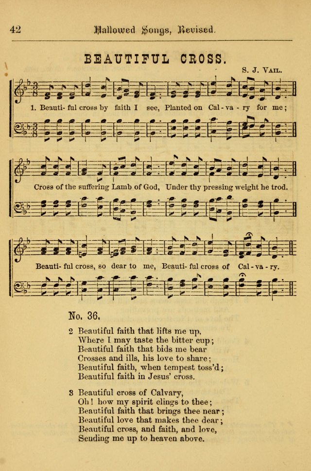 Hallowed Songs: for prayer and social meetings, containing hymns and tunes, carefully selected from all sources, both old and new, and are of the most spiritual..(Newly Revised) page 42