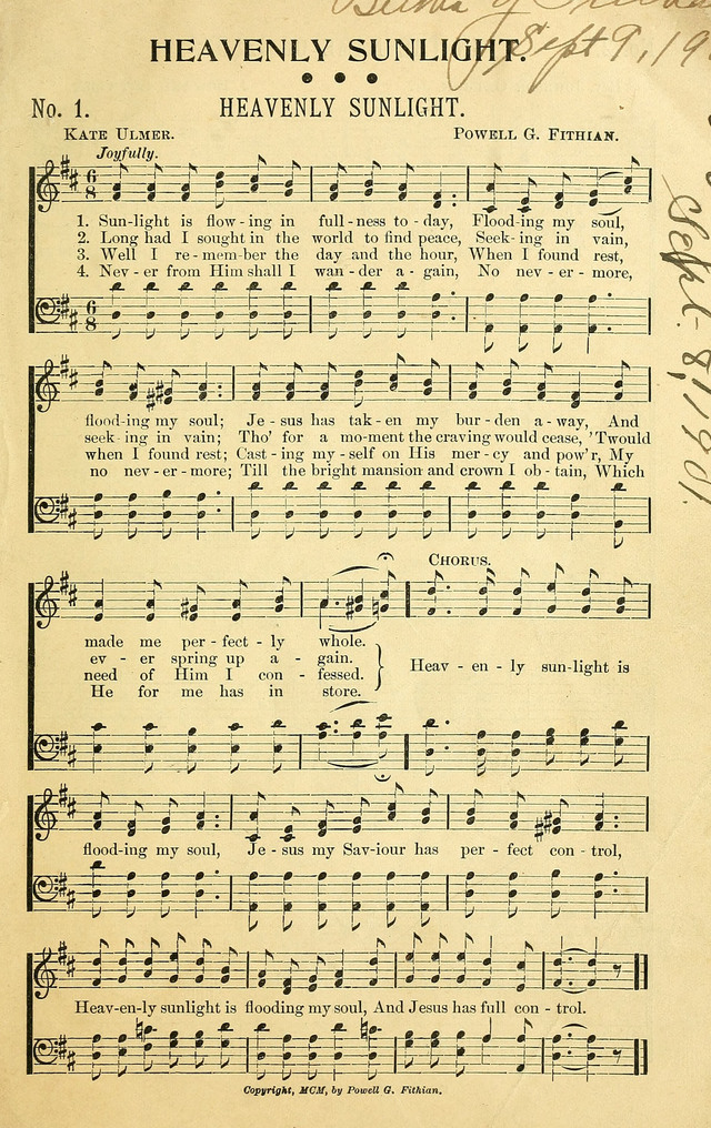 Heavenly Sunlight: containing gems of song for Sunday schools, young people