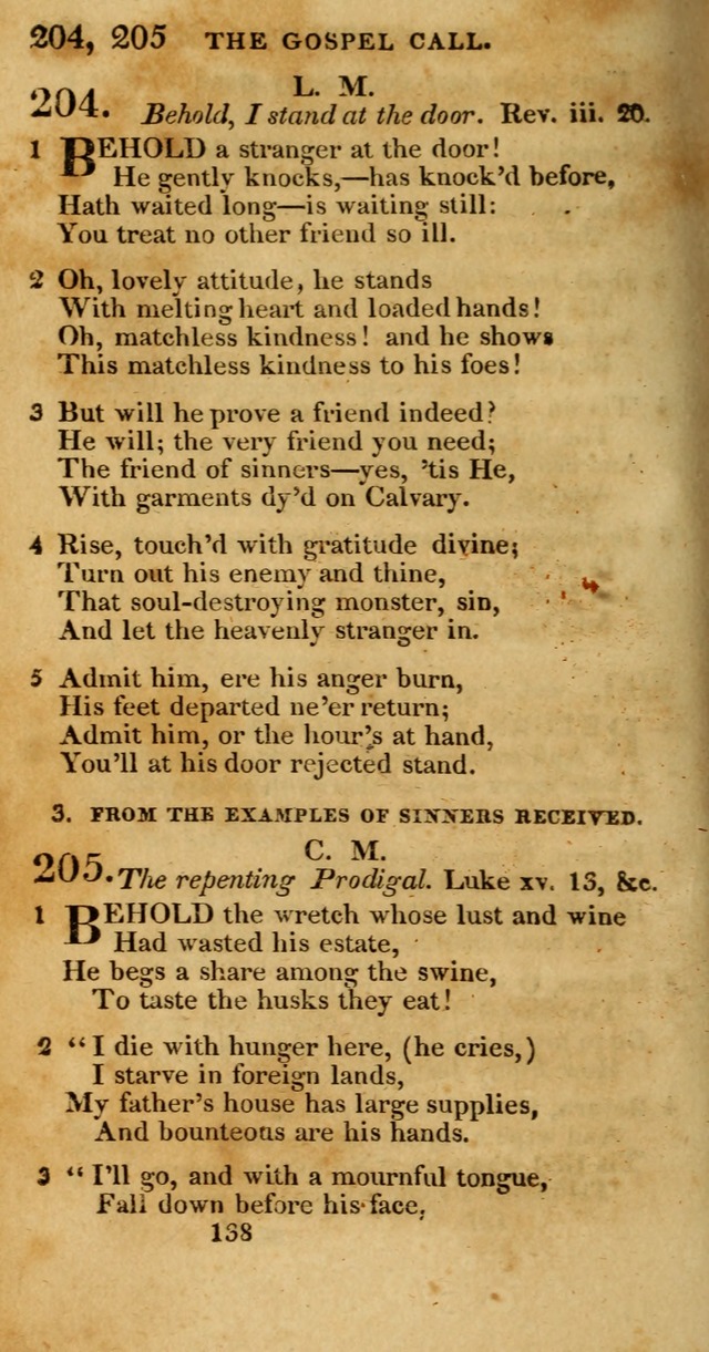 Hymns, Selected and Original: for public and private worship (1st ed.) page 138