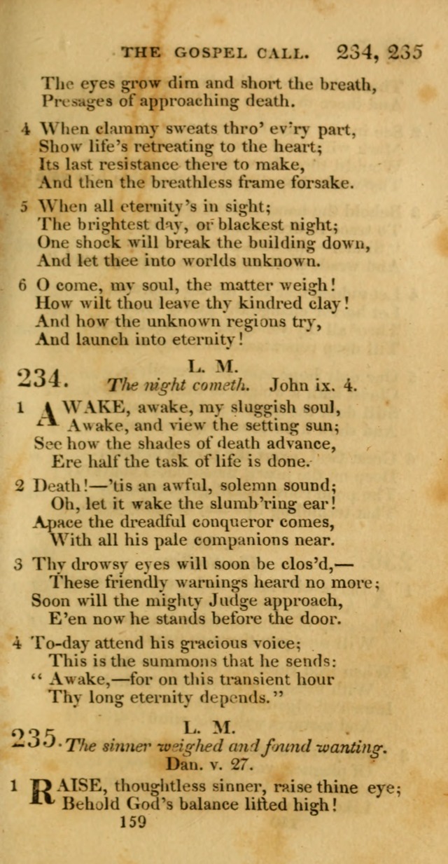 Hymns, Selected and Original: for public and private worship (1st ed.) page 159