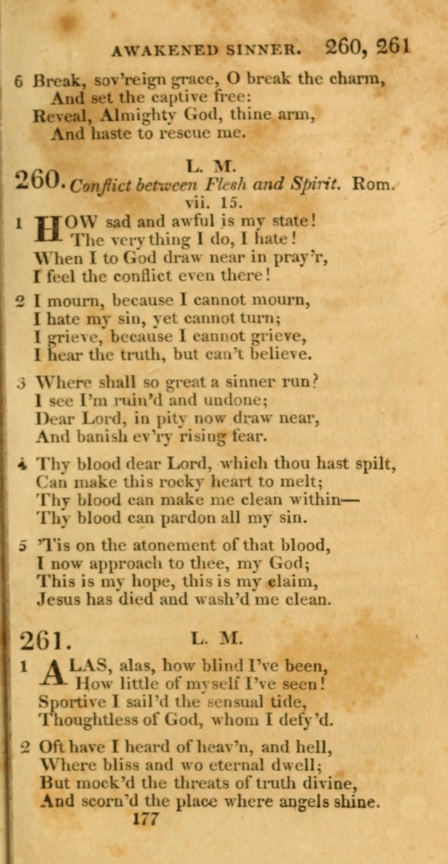 Hymns, Selected and Original: for public and private worship (1st ed.) page 177