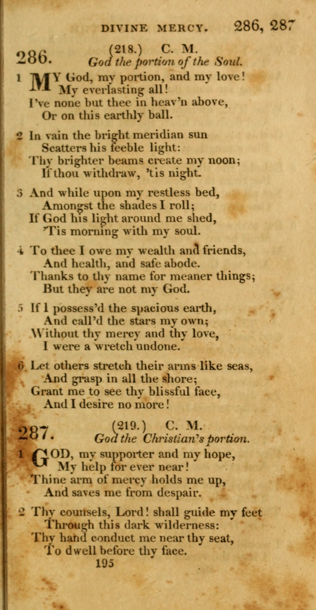 Hymns, Selected and Original: for public and private worship (1st ed.) page 195