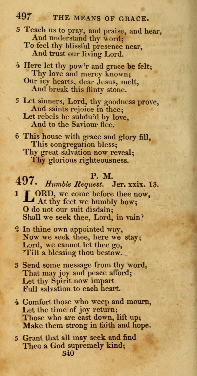 Hymns, Selected and Original: for public and private worship (1st ed.) page 340