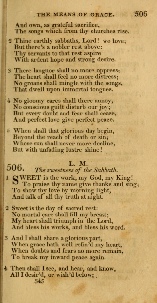 Hymns, Selected and Original: for public and private worship (1st ed.) page 345