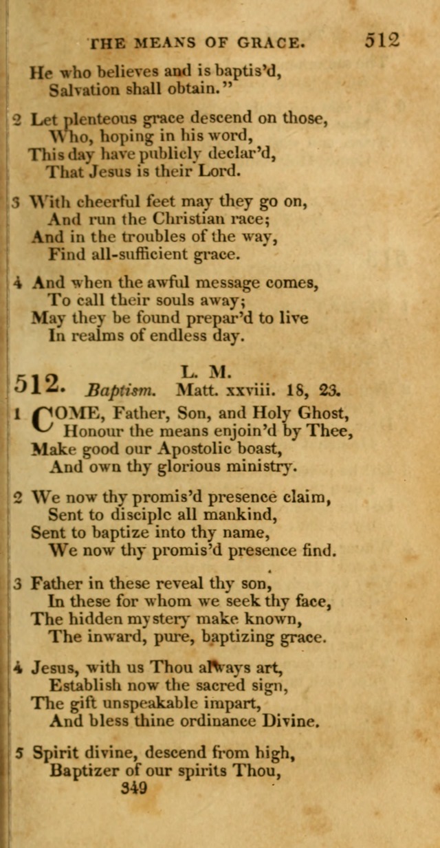 Hymns, Selected and Original: for public and private worship (1st ed.) page 349