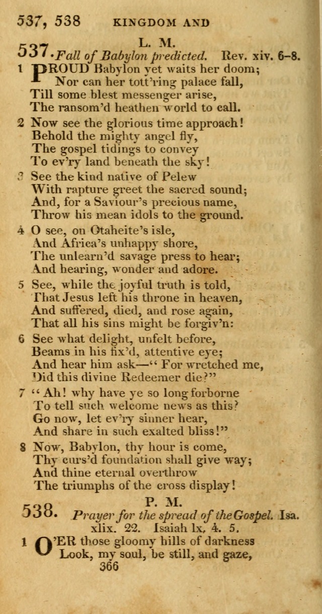 Hymns, Selected and Original: for public and private worship (1st ed.) page 366