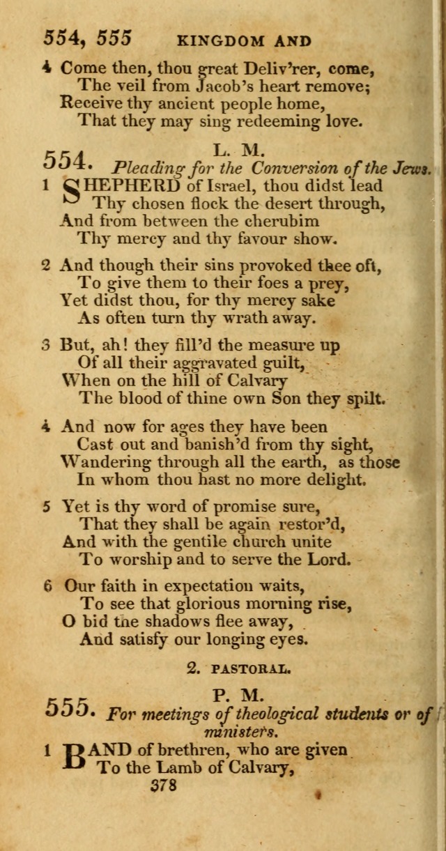 Hymns, Selected and Original: for public and private worship (1st ed.) page 378