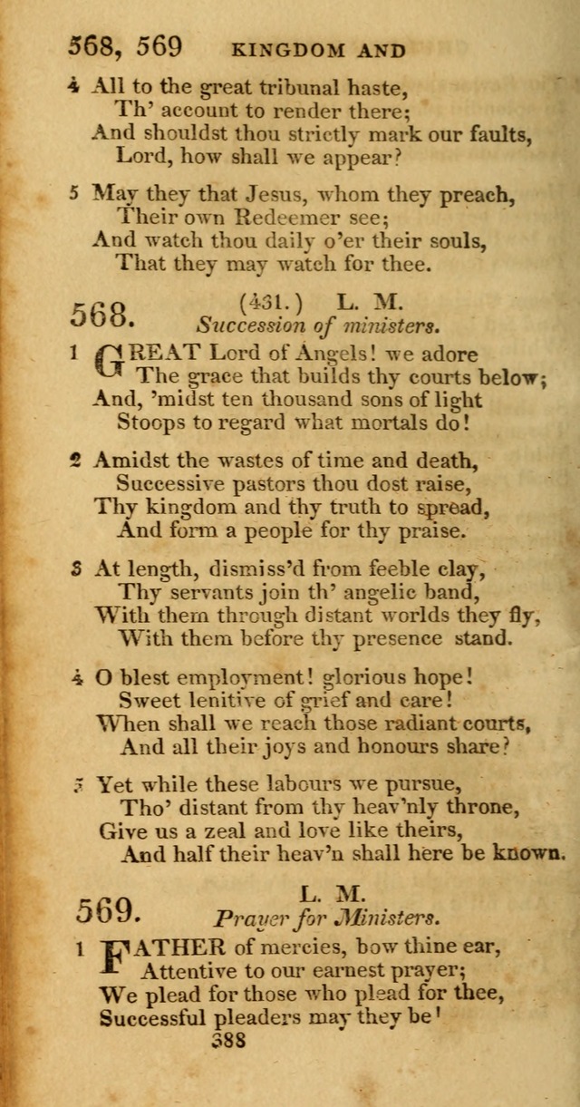 Hymns, Selected and Original: for public and private worship (1st ed.) page 388