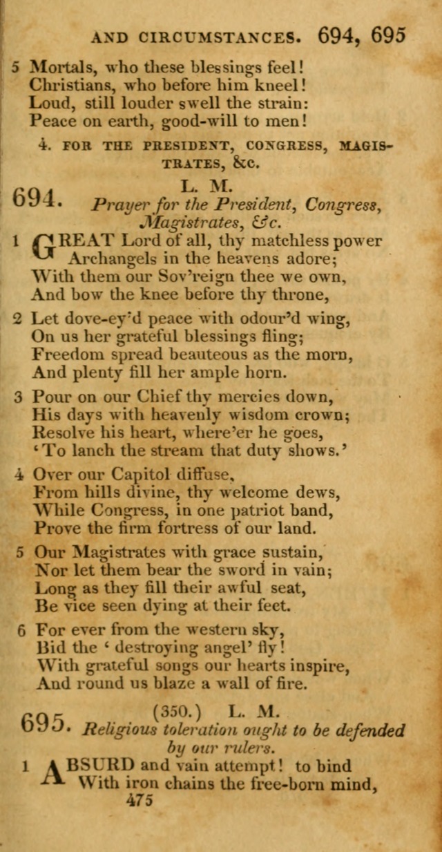 Hymns, Selected and Original: for public and private worship (1st ed.) page 475