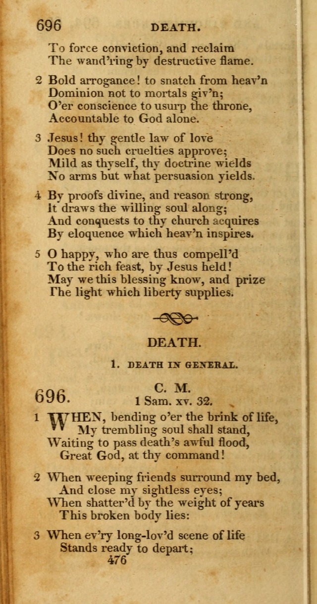 Hymns, Selected and Original: for public and private worship (1st ed.) page 476