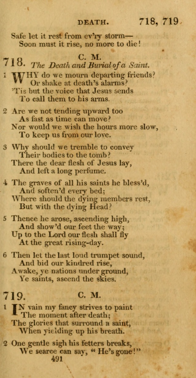 Hymns, Selected and Original: for public and private worship (1st ed.) page 491