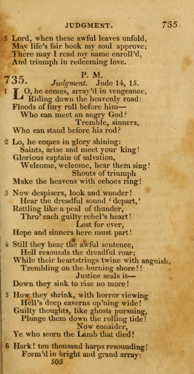 Hymns, Selected and Original: for public and private worship (1st ed.) page 503