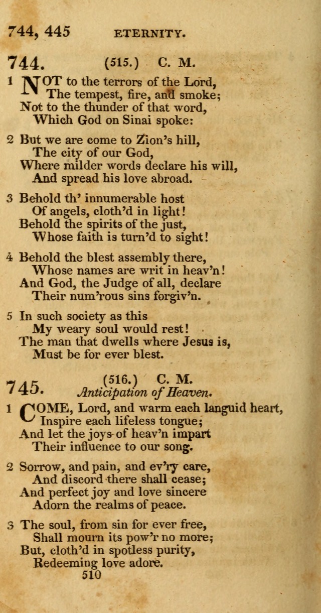 Hymns, Selected and Original: for public and private worship (1st ed.) page 510