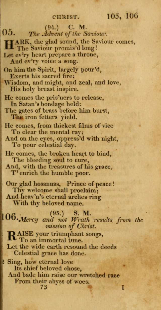 Hymns, Selected and Original: for public and private worship (1st ed.) page 73