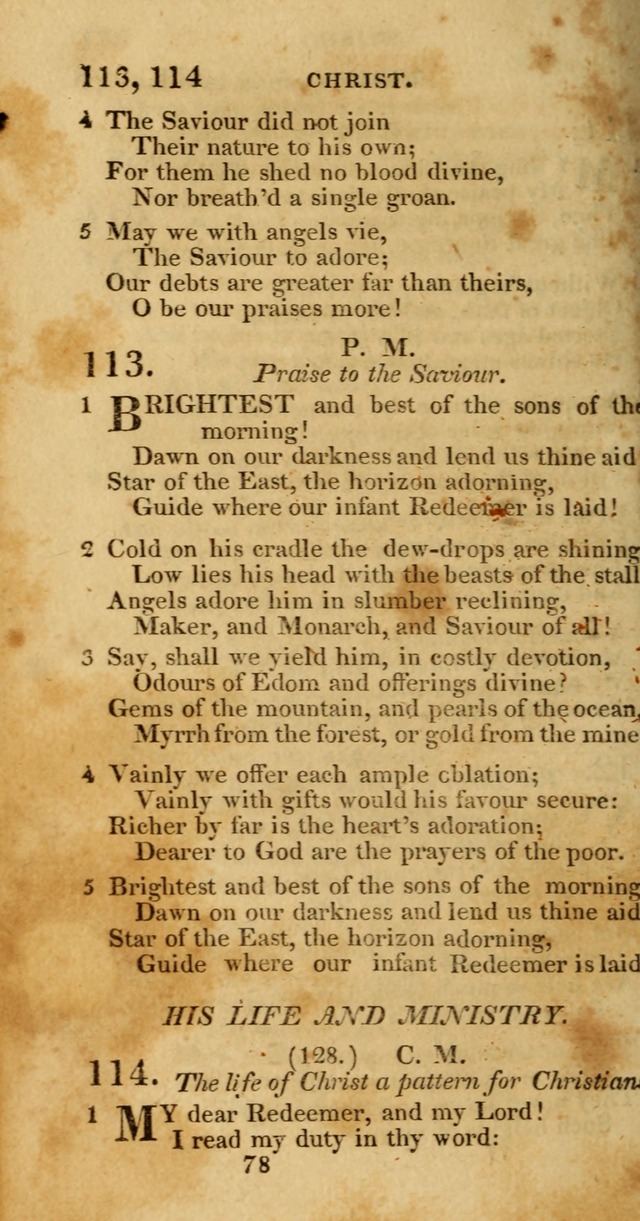 Hymns, Selected and Original: for public and private worship (1st ed.) page 78