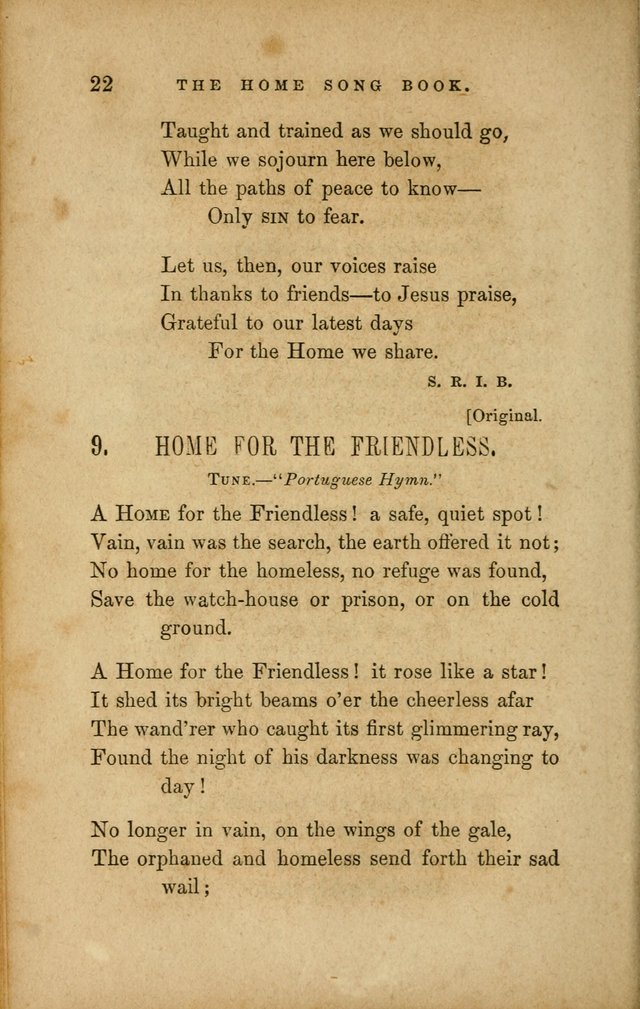 Home Song Book, prepared for the use of the Children of the Home for the Friendless page 10