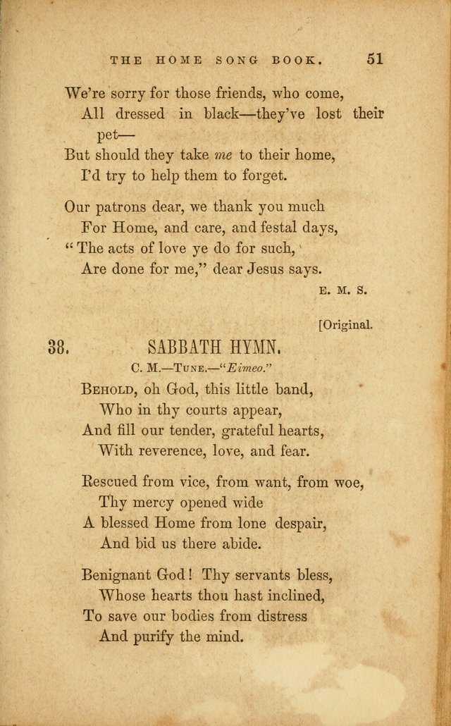 Home Song Book, prepared for the use of the Children of the Home for the Friendless page 39