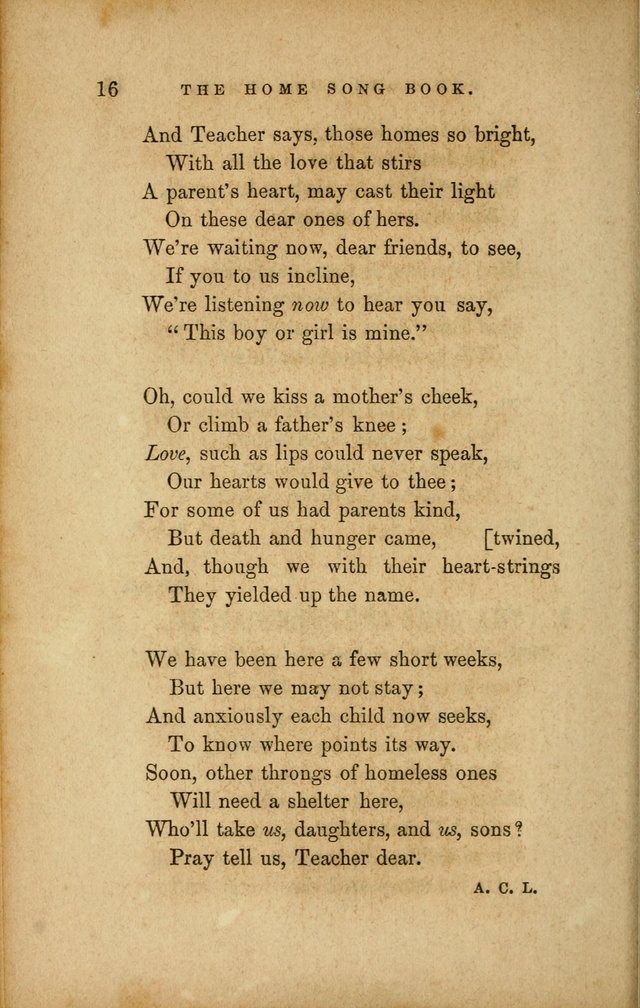 Home Song Book, prepared for the use of the Children of the Home for the Friendless page 4