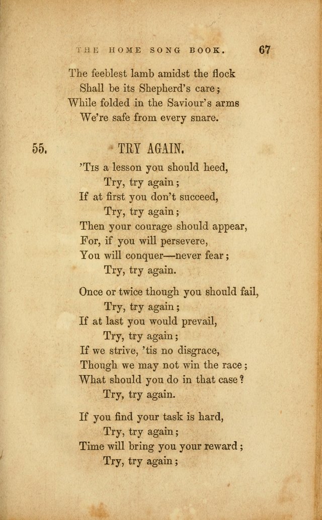 Home Song Book, prepared for the use of the Children of the Home for the Friendless page 55