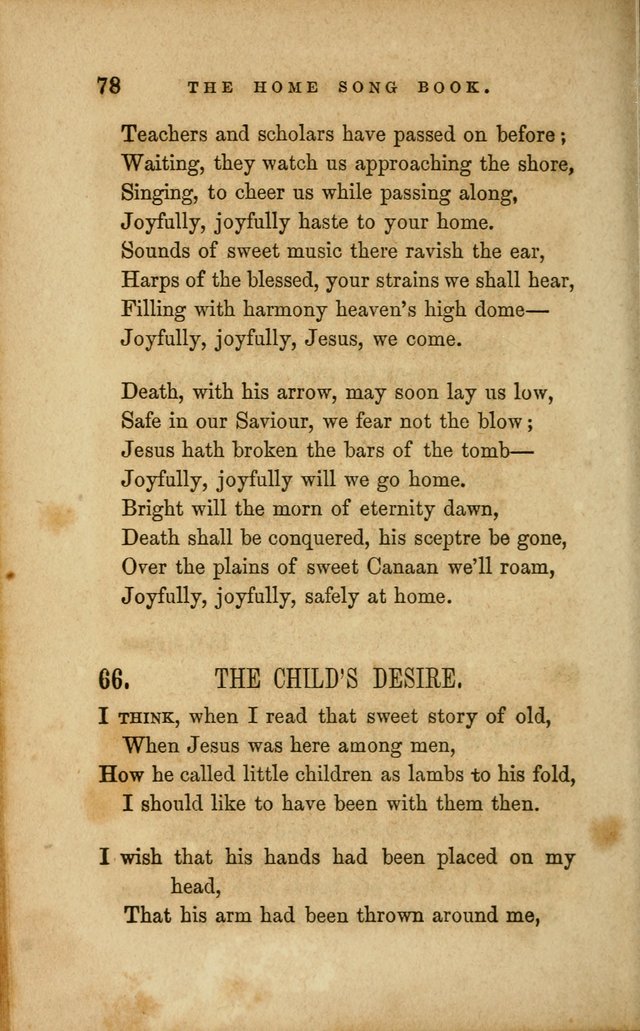 Home Song Book, prepared for the use of the Children of the Home for the Friendless page 66