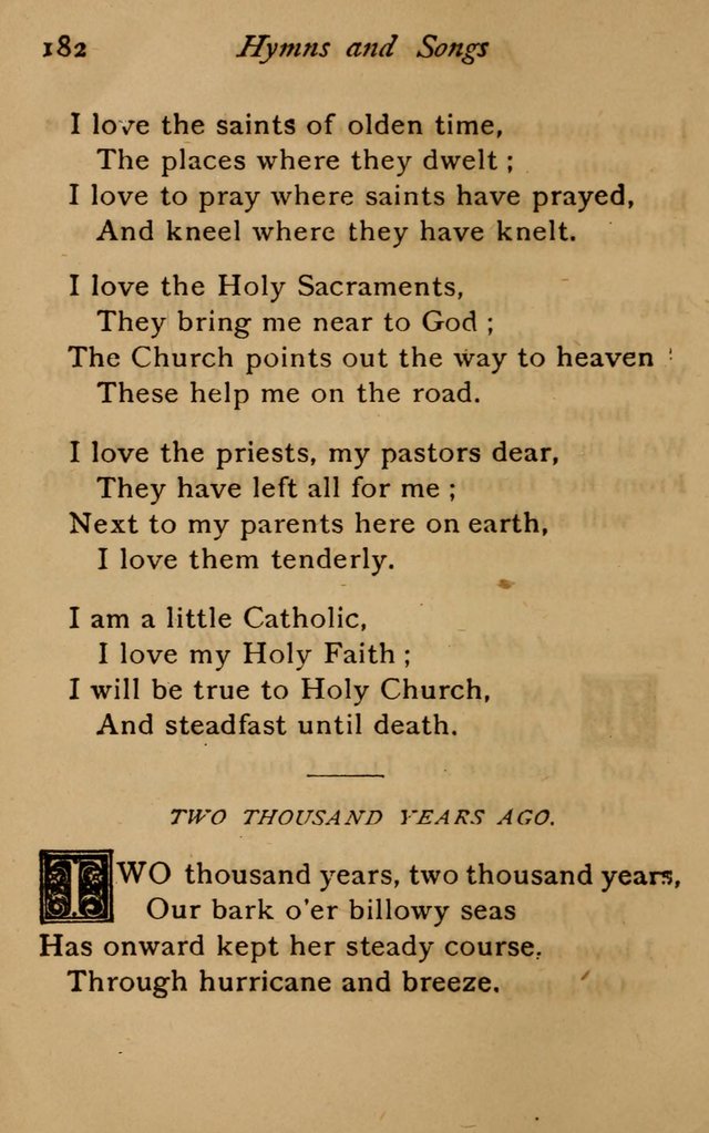 Hymns and Songs for Catholic Children page 182