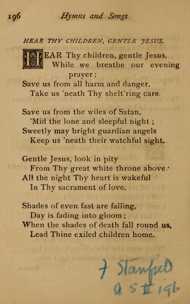 Hymns and Songs for Catholic Children page 196