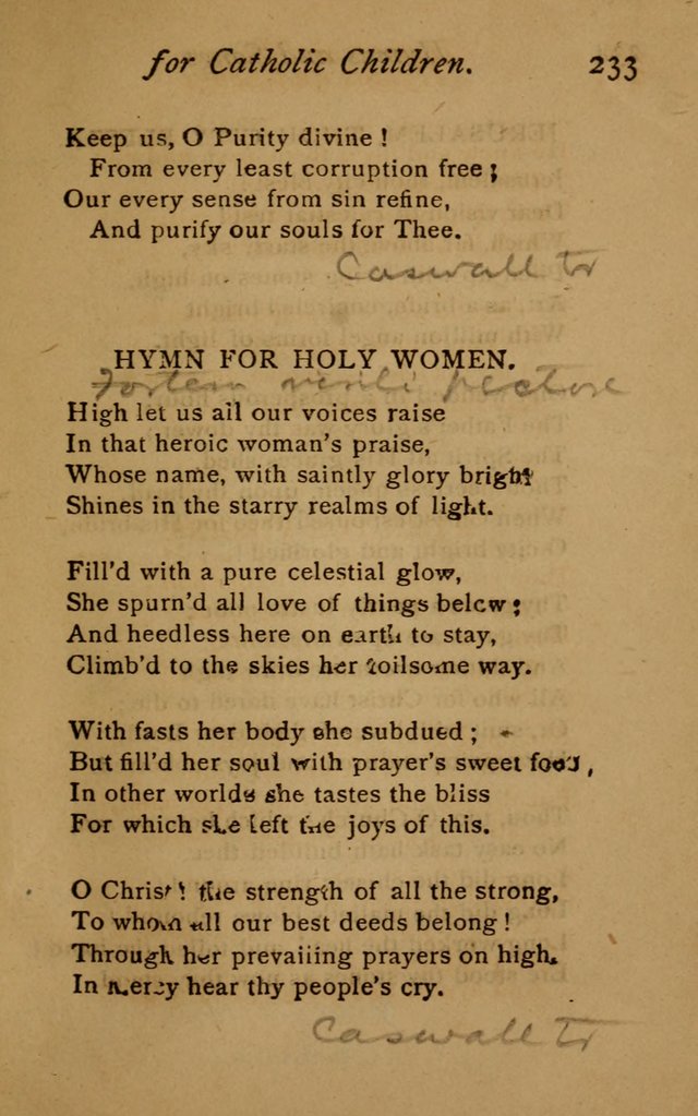 Hymns and Songs for Catholic Children page 233