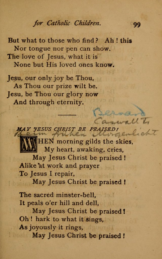 Hymns and Songs for Catholic Children page 99