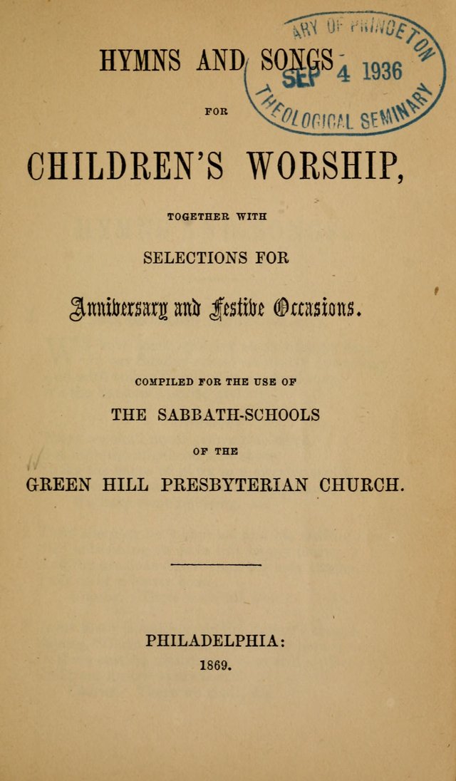 Hymns and Songs for Children