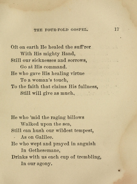 Hymns and Song of the Four-Fold Gospel and the Fullness of Jesus page 17