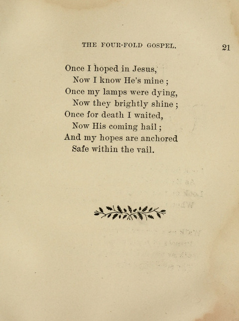 Hymns and Song of the Four-Fold Gospel and the Fullness of Jesus page 21