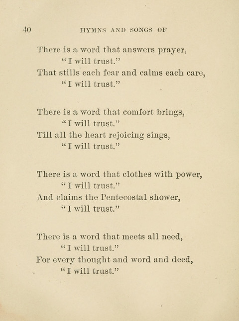 Hymns and Song of the Four-Fold Gospel and the Fullness of Jesus page 40