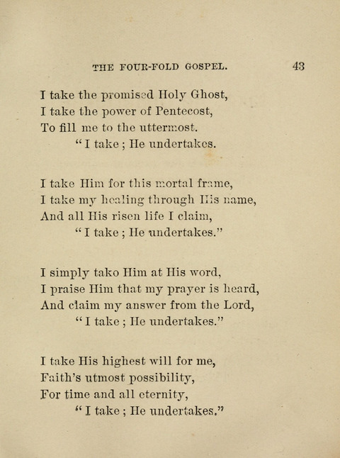 Hymns and Song of the Four-Fold Gospel and the Fullness of Jesus page 43