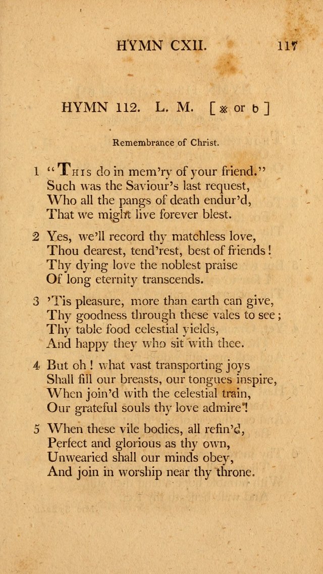 Hymns, Selected from the Most Approved Authors, for the use of Trinity Church, Boston page 118