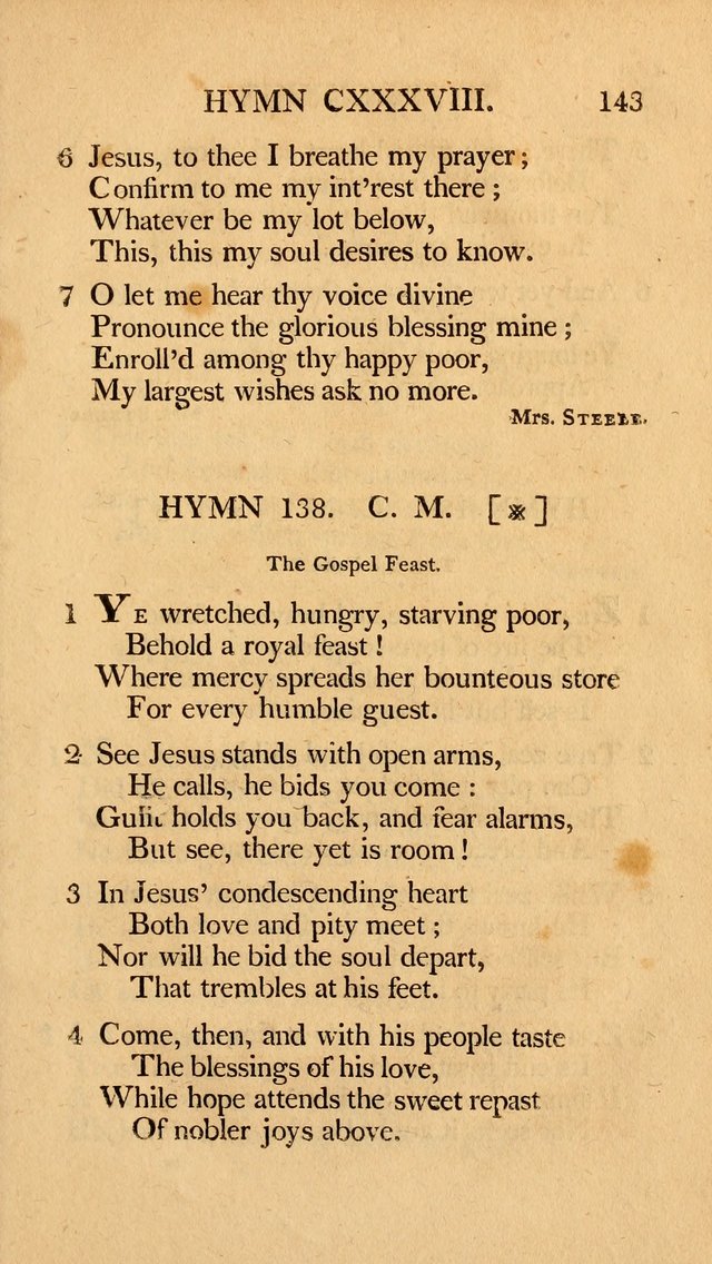 Hymns, Selected from the Most Approved Authors, for the use of Trinity Church, Boston page 144