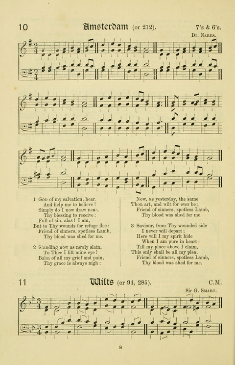 Hymns and Songs: for Mission Services and Conventions, with tunes (Enlarged ed.) page 8