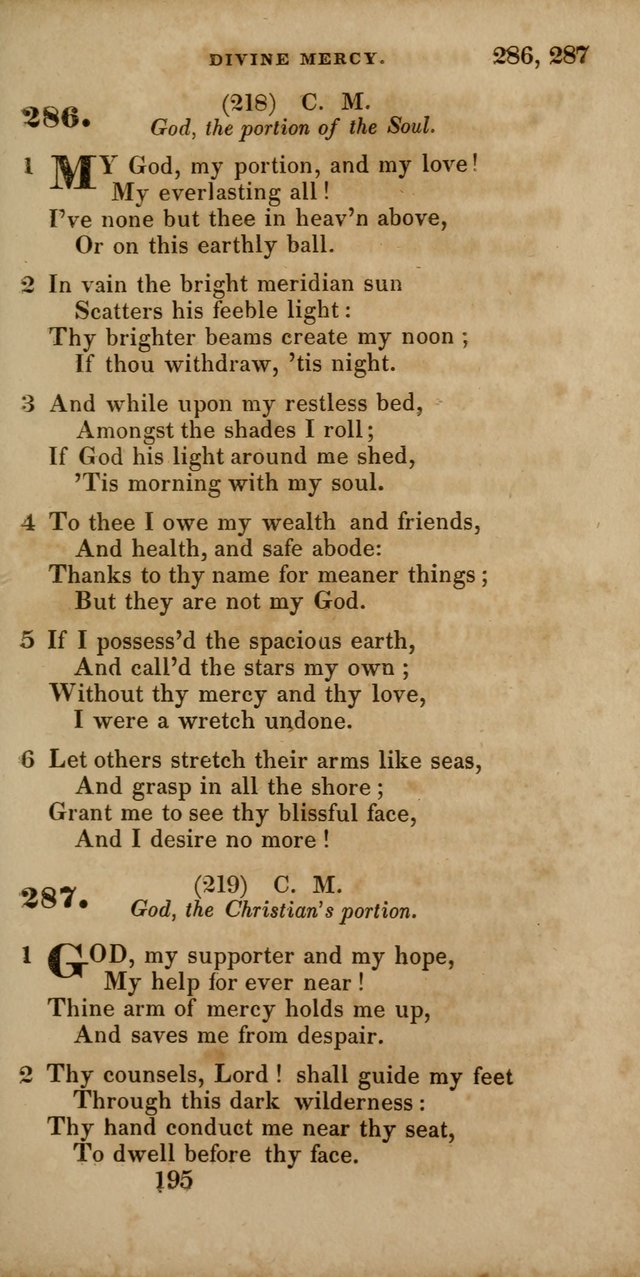 Hymns, Selected and Original, for Public and Private Worship page 195