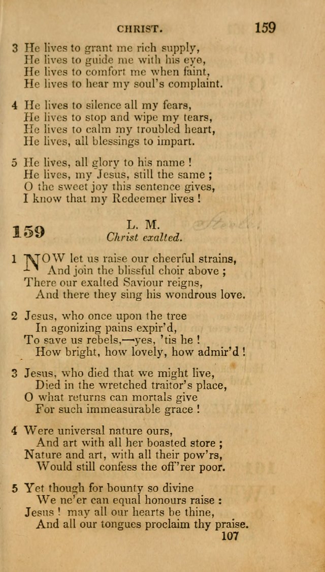 Hymns: selected and original, for public and private worship (30th ed.) page 107