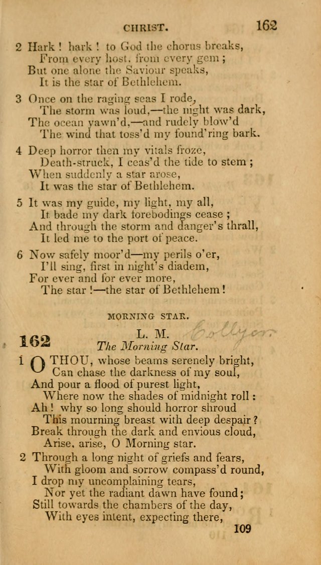 Hymns: selected and original, for public and private worship (30th ed.) page 109