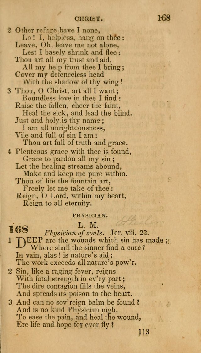 Hymns: selected and original, for public and private worship (30th ed.) page 113