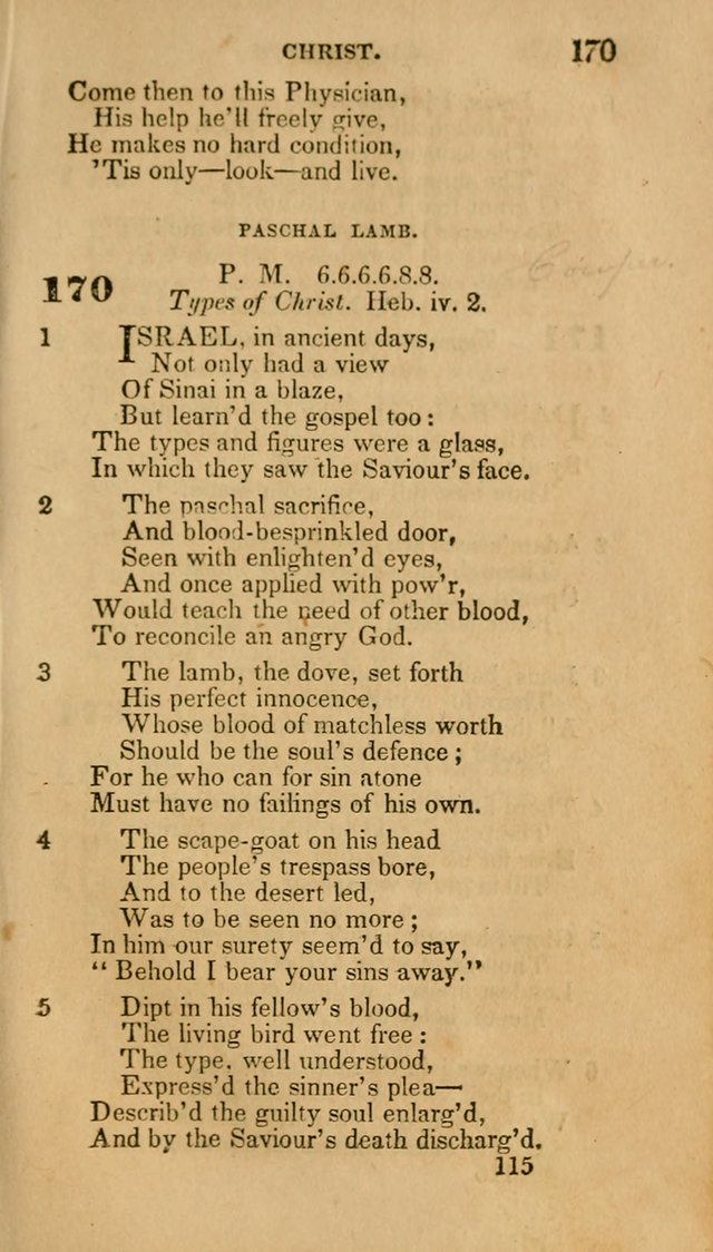 Hymns: selected and original, for public and private worship (30th ed.) page 115