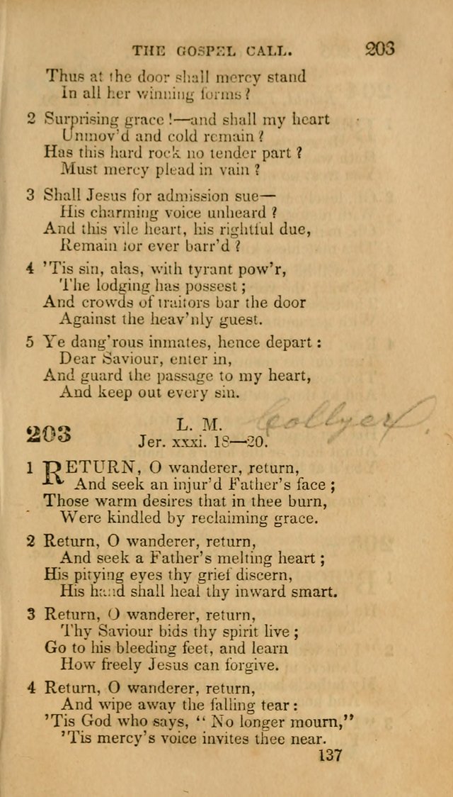 Hymns: selected and original, for public and private worship (30th ed.) page 137