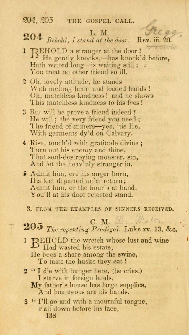 Hymns: selected and original, for public and private worship (30th ed.) page 138