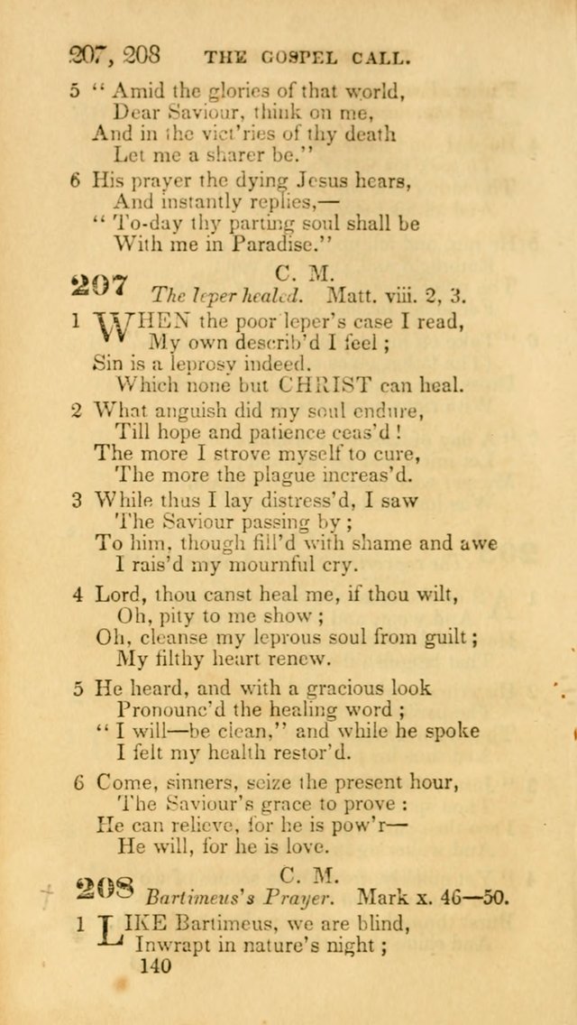 Hymns: selected and original, for public and private worship (30th ed.) page 140