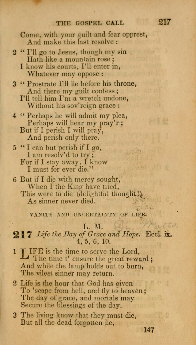 Hymns: selected and original, for public and private worship (30th ed.) page 147