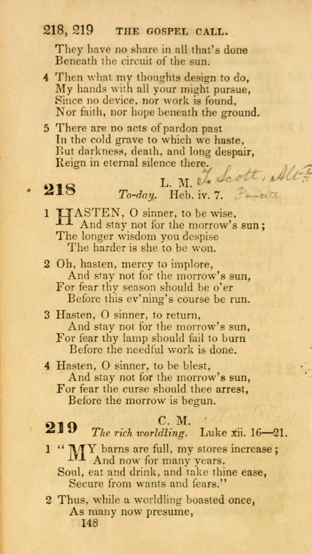 Hymns: selected and original, for public and private worship (30th ed.) page 148