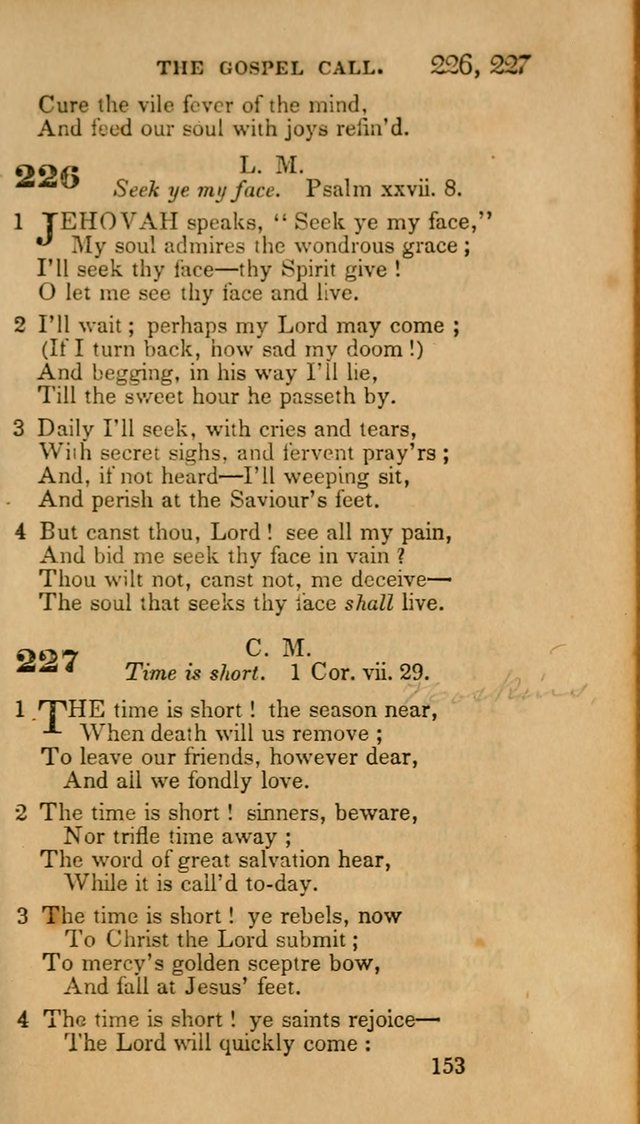 Hymns: selected and original, for public and private worship (30th ed.) page 153