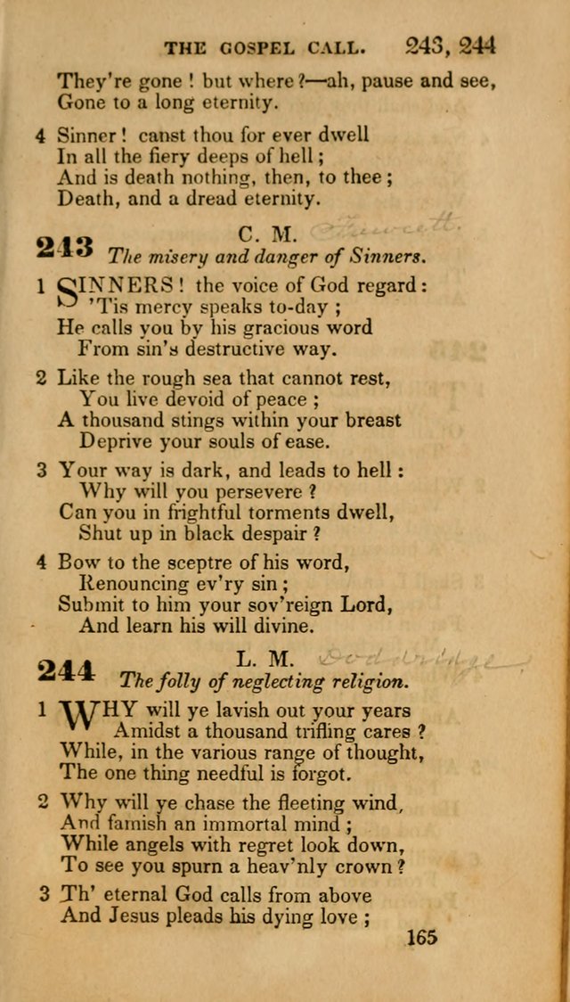 Hymns: selected and original, for public and private worship (30th ed.) page 165